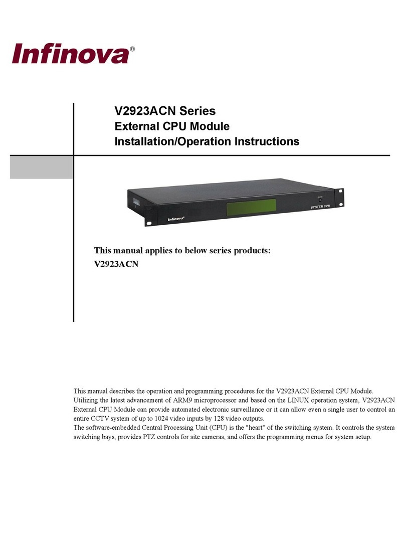 Infinova V2923ACN Series Installation & operation instructions Infinova V2923ACN Series Installation & operation instructions