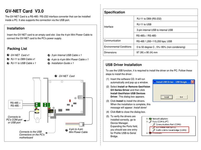 GeoVision GV-NET Card V3.0 installation guide