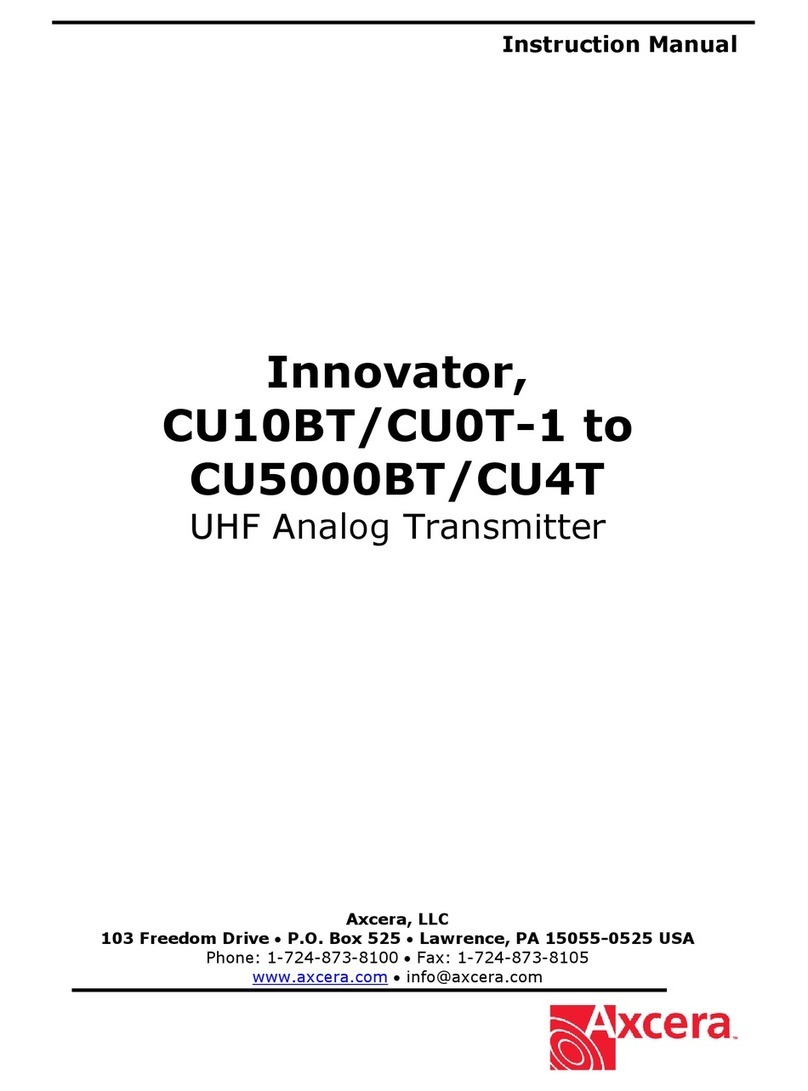 Axcera Innovator CU10BT/CU0T-1 User manual Axcera Innovator CU10BT/CU0T-1 User manual