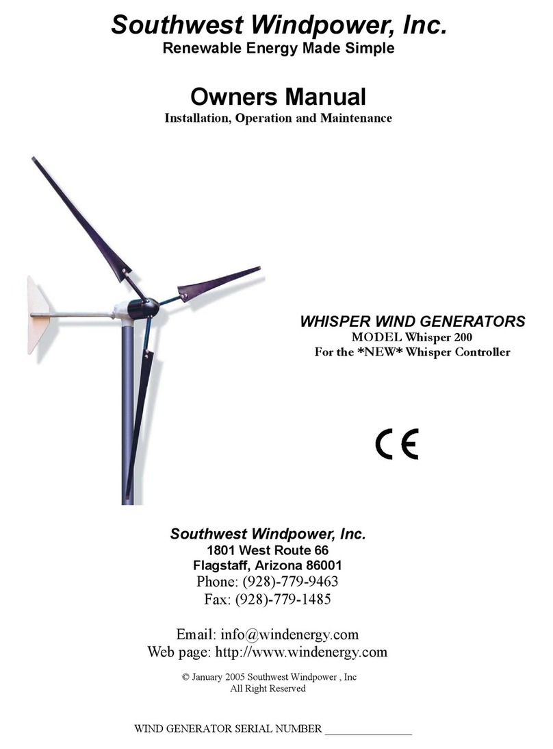 Southwest Windpower Whisper 200 Quick start guide