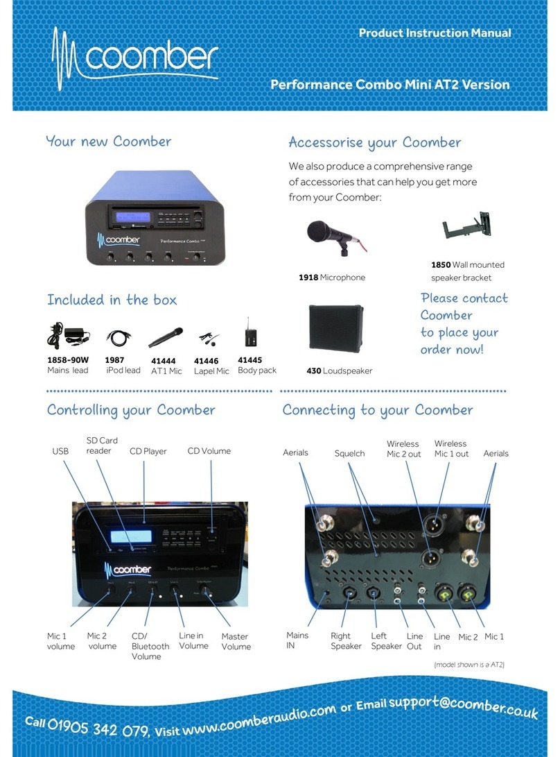 Coomber Performance Combo Mini AT2 Product instruction manual