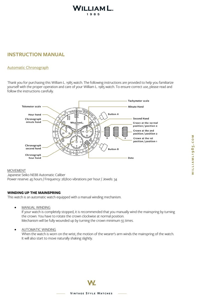 WilliamL. Automatic Chronograph User manual