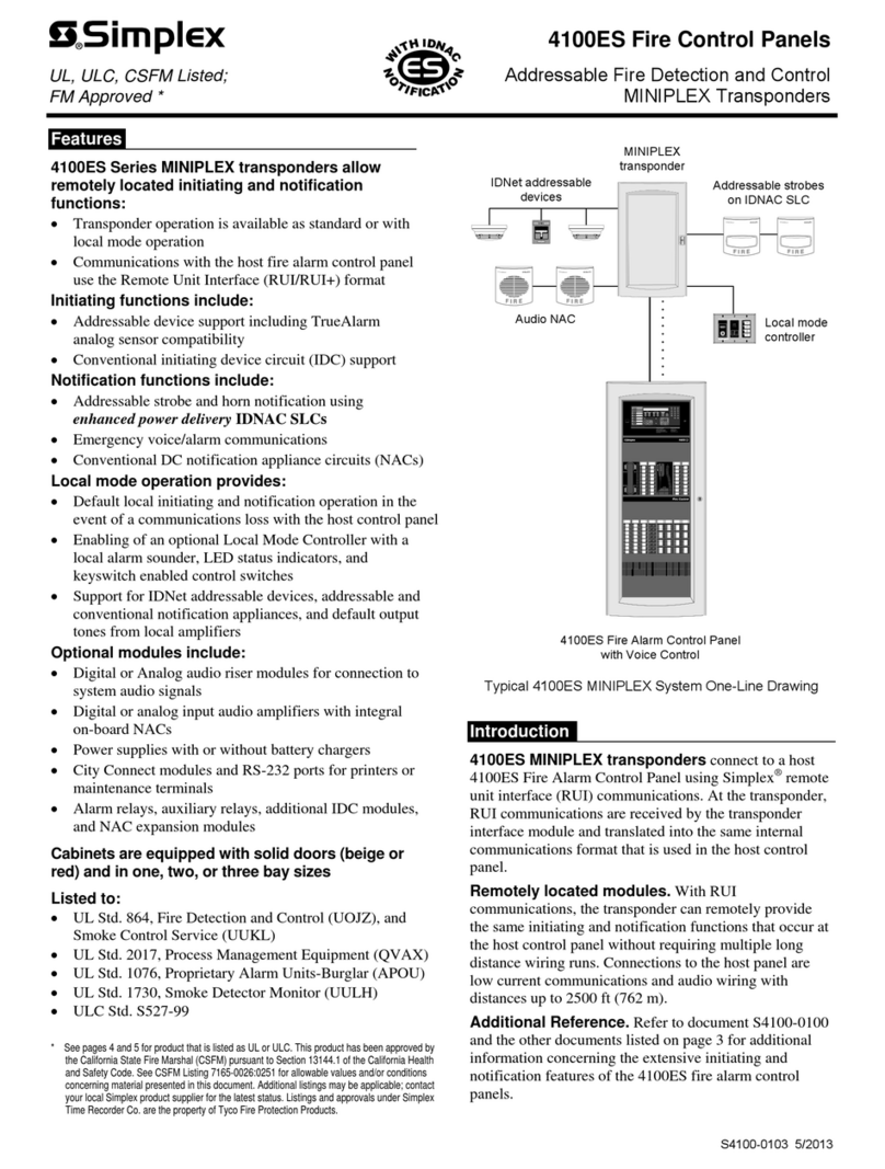 Simplex MINIPLEX 4100ES Series manual