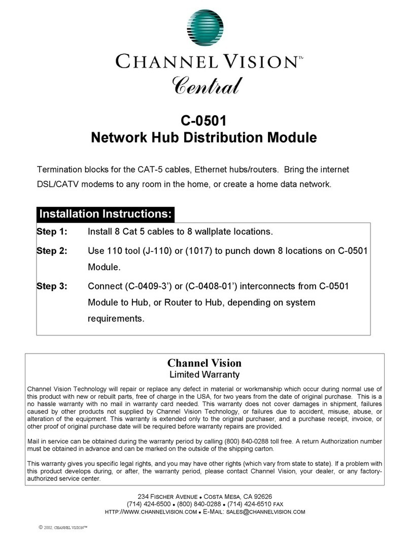 Channel Vision Central C-0501 User manual