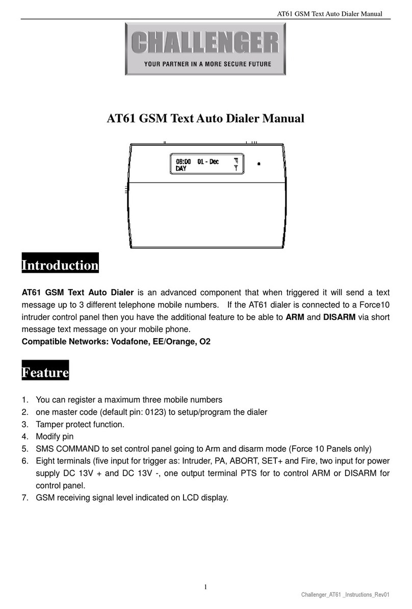 Challenger AT61 GSM Text Auto Dialer user manual