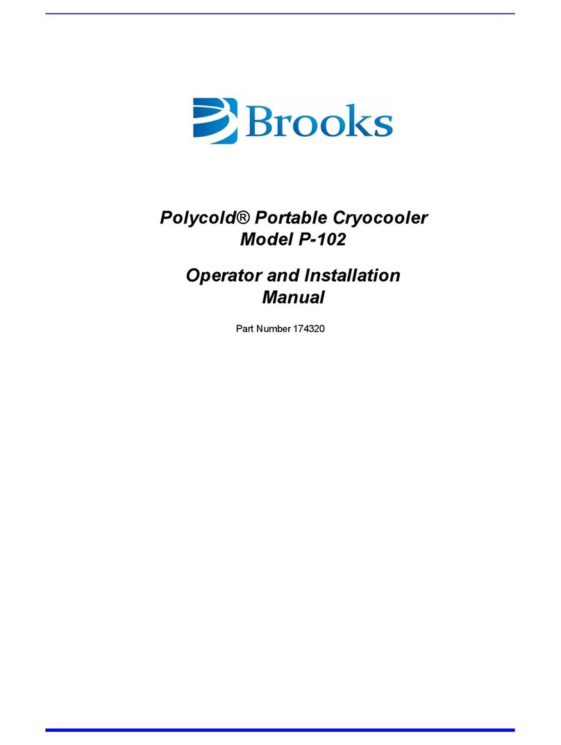 Brooks Polycold P-102 Operator and installation manual