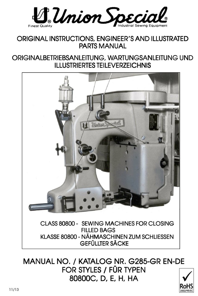 UnionSpecial 80800 INSTRUCTIONS AND ILLUSTRATED PARTS MANUAL