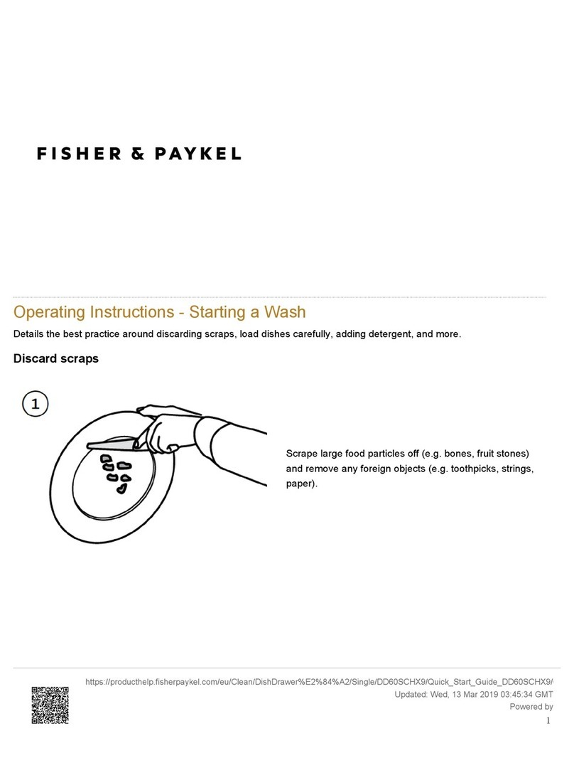 Fisher & Paykel DishDrawer DD60SCHX9 operating instructions Fisher & Paykel DishDrawer DD60SCHX9 operating instructions