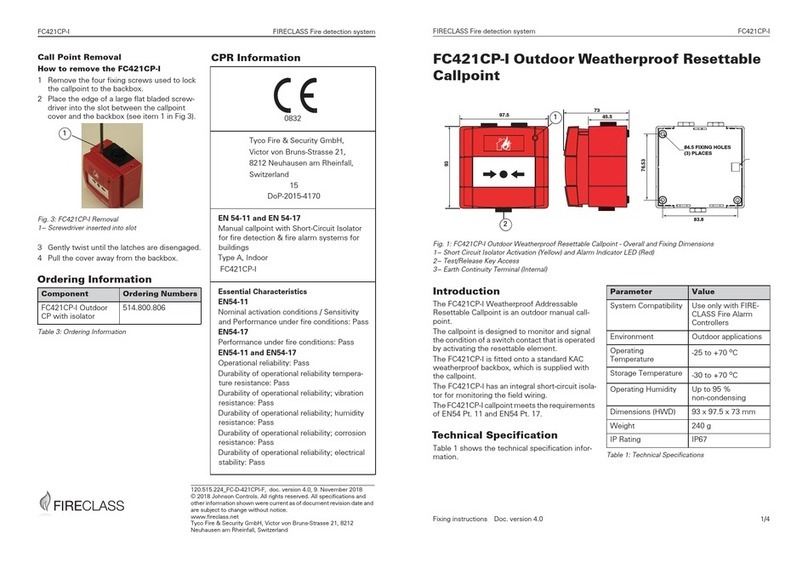 FireClass FC421CP-I Fixing instructions