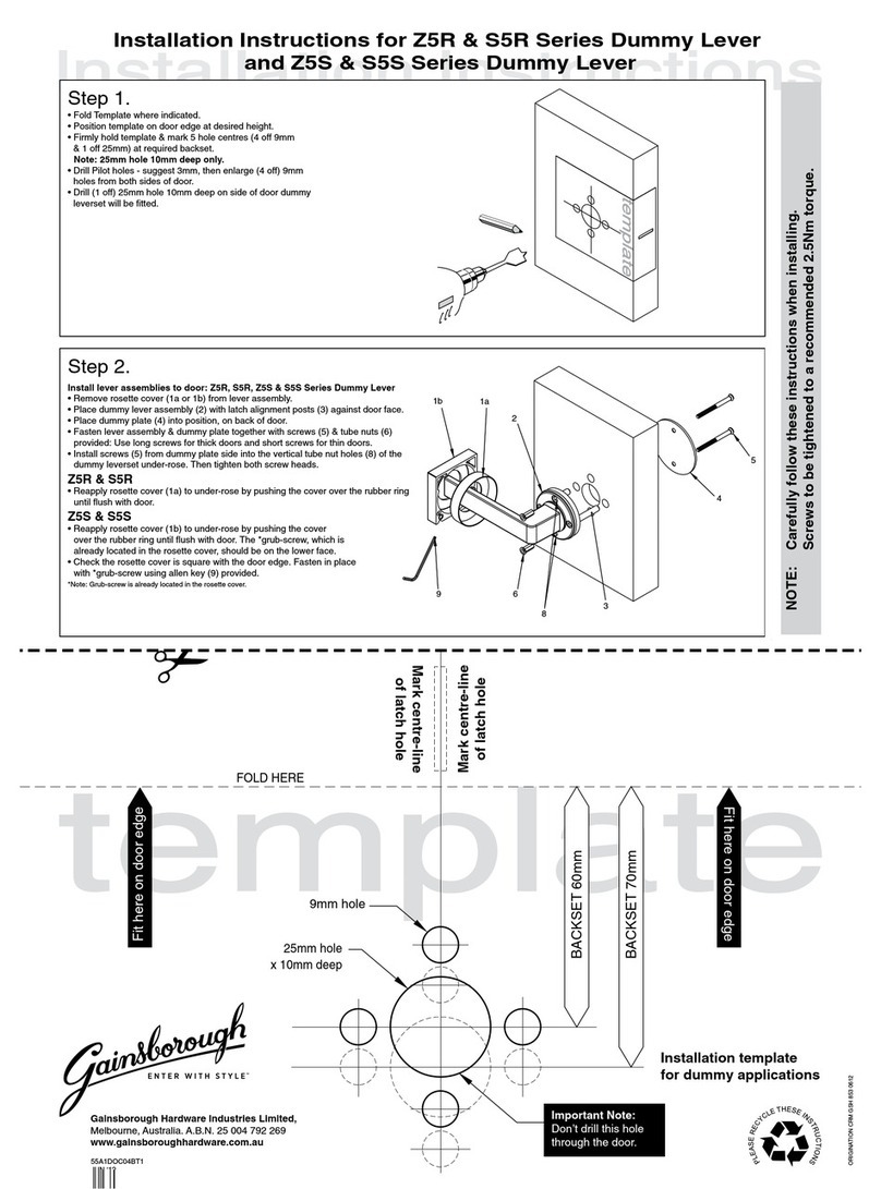 Gainsborough Z5R Series User manual