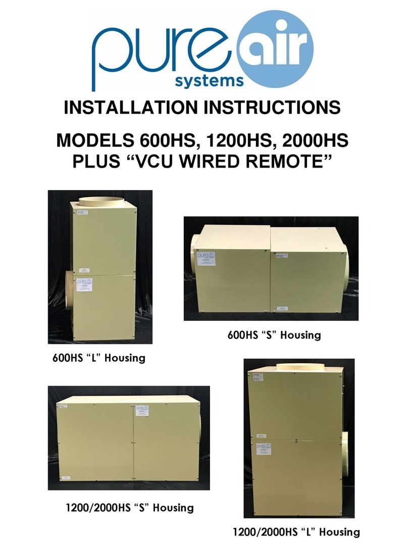 PureAir 600HS User manual