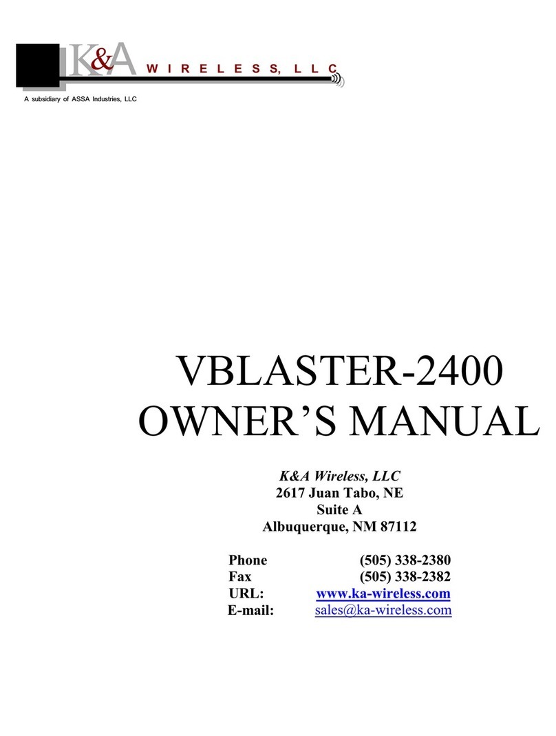 K&A Wireless VBLASTER-2400 User manual