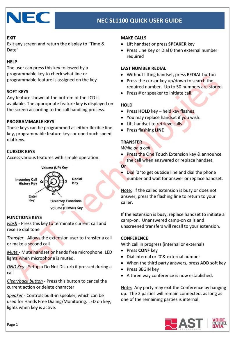 NEC SL1100 Instruction manual