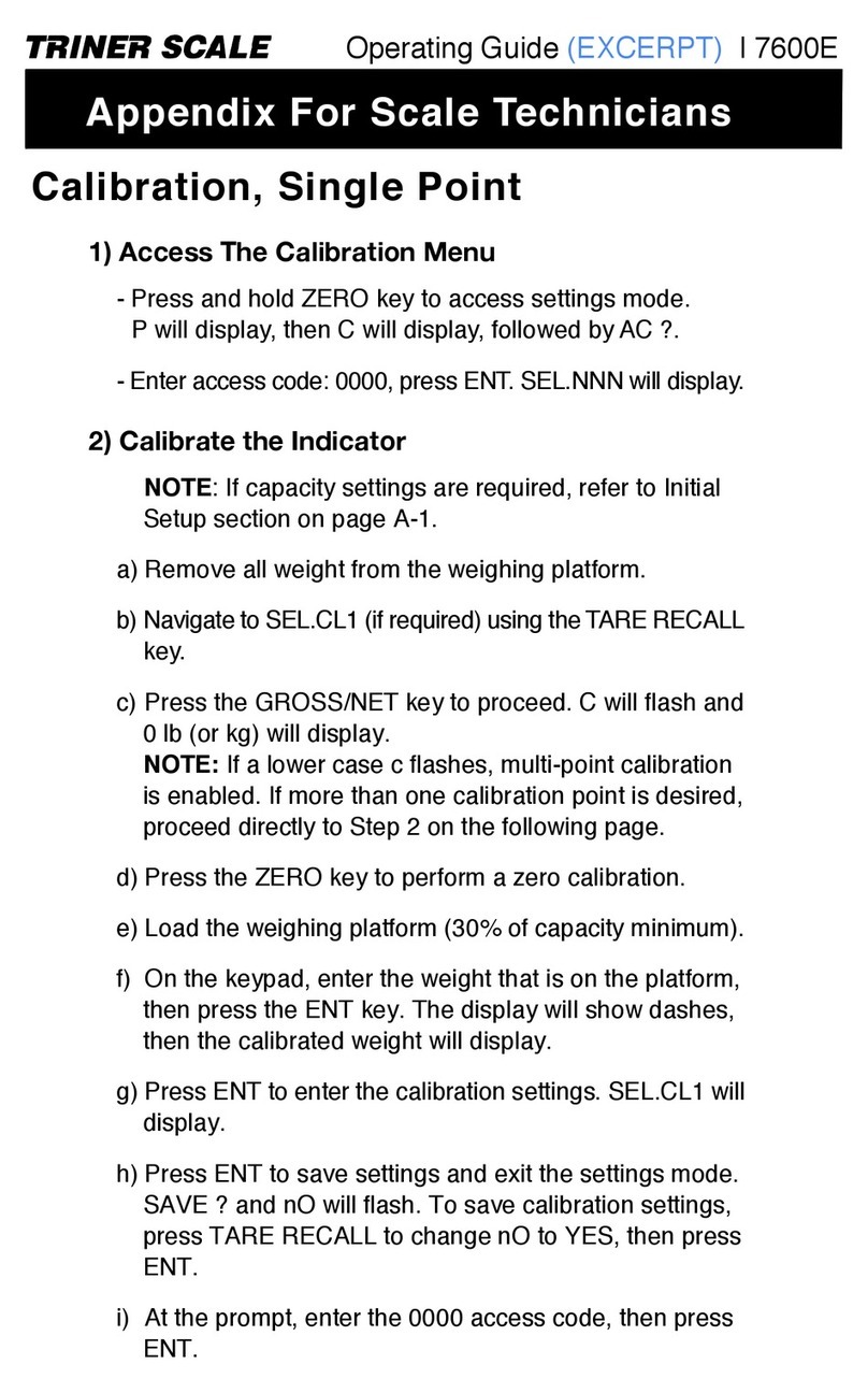 Triner Scale 7600E operating guide