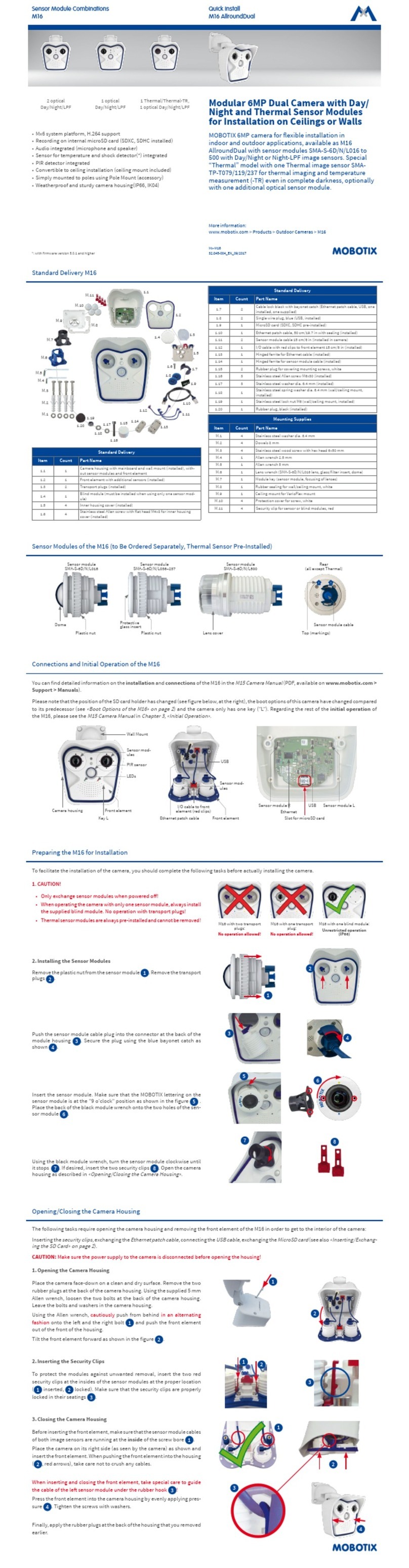Mobotix M16 AllroundDual Instructions for use