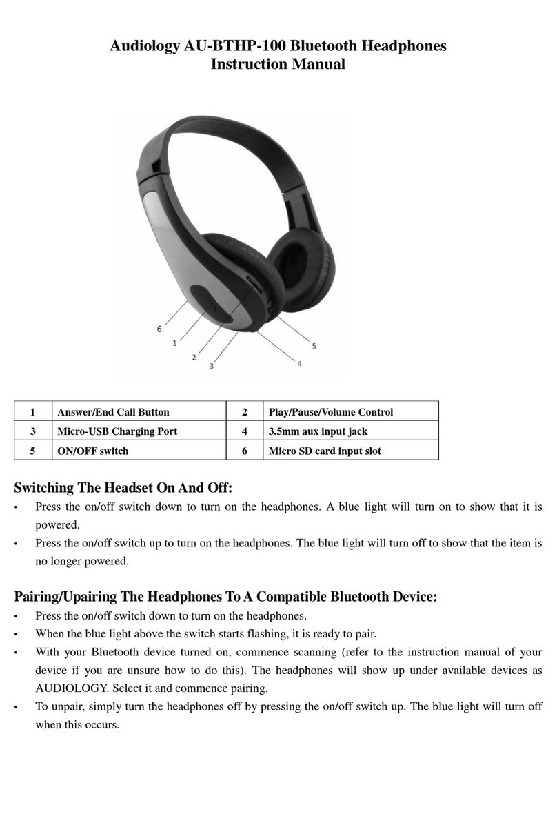 AUDIOLOGY AU-BTHP-100 User manual