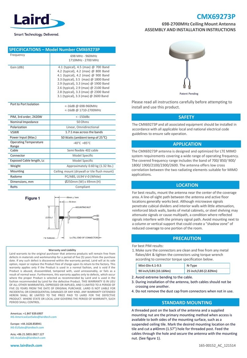 Laird CMX69273P Assembly and installation instructions