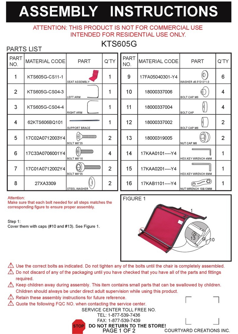 Courtyard Creations KTS605G Assembly instructions
