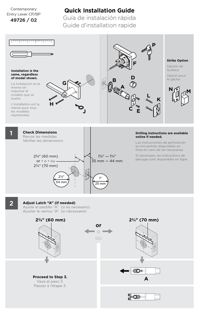 Kwikset CP/BP 49726 / 02 Quick installation guide