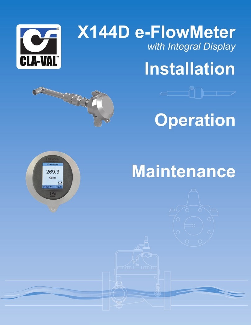 CLA-VAL X144D e-FlowMeter Owner's manual