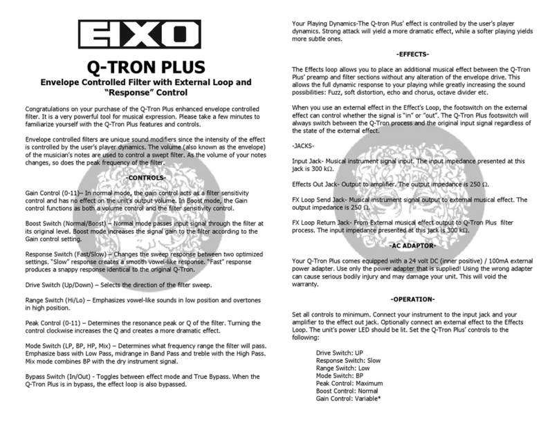 Electro-Harmonix Q-TRON PLUS User manual