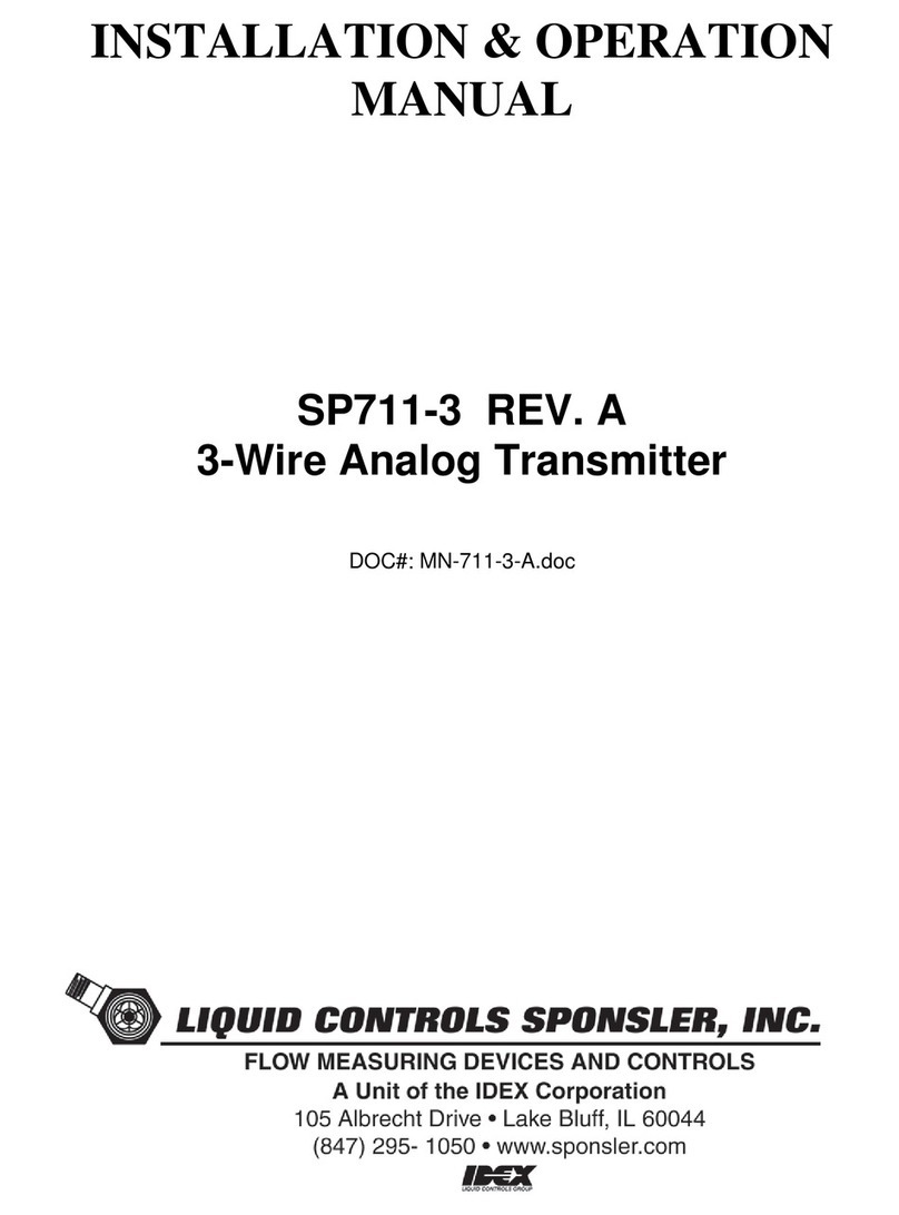 Liquid Controls SP711-3 Installation & operation manual Liquid Controls SP711-3 Installation & operation manual