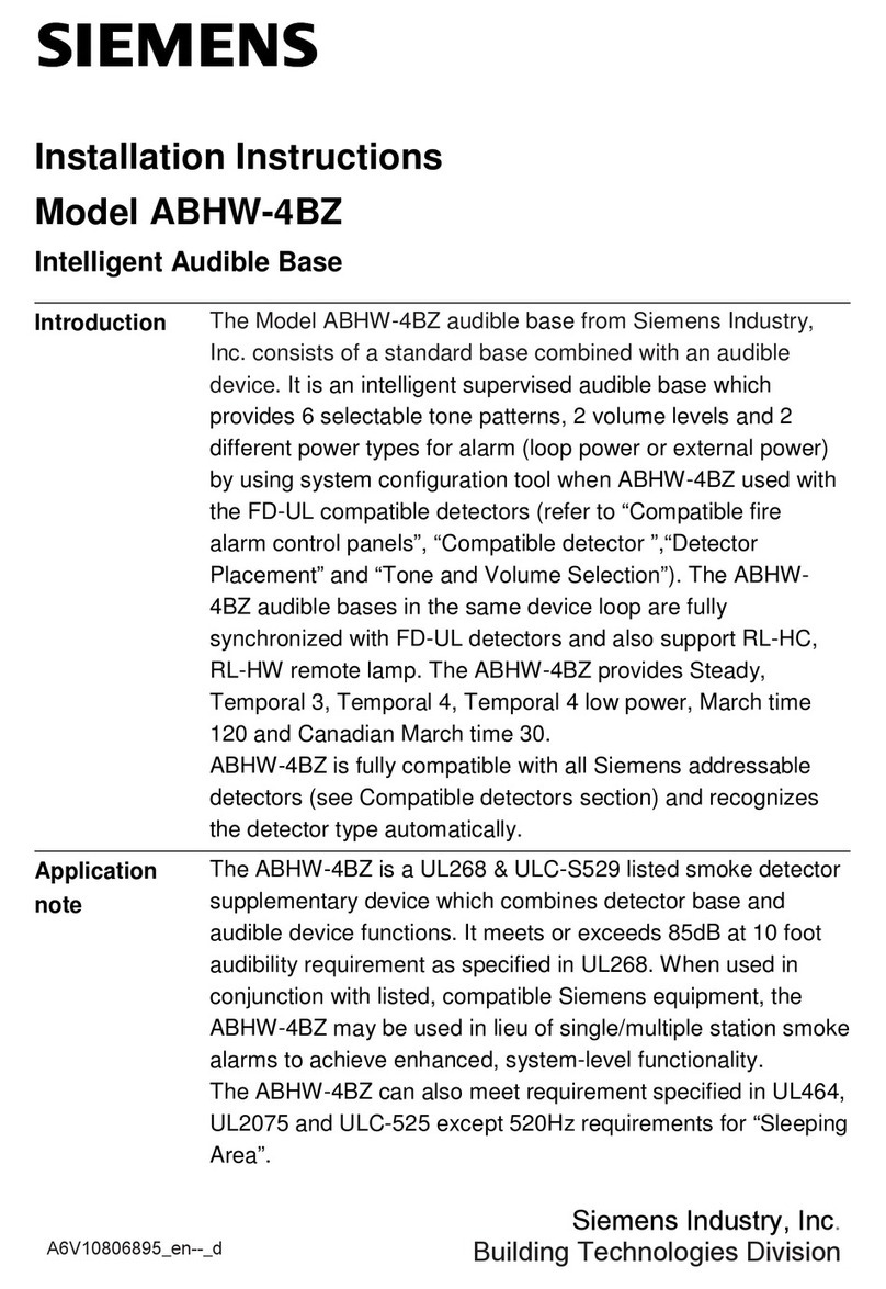 Siemens ABHW-4BZ User manual Siemens ABHW-4BZ User manual