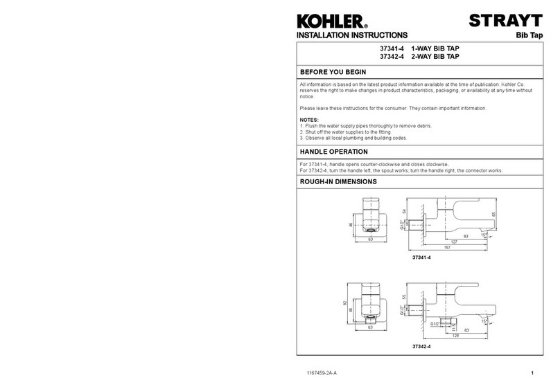 Kohler STRAYT 37341-4 installation instructions