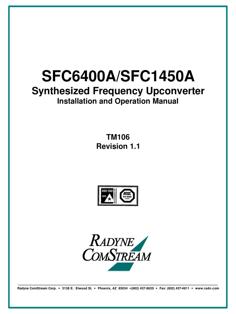 Radyne ComStream SFC6400A Installation and operation manual Radyne ComStream SFC6400A Installation and operation manual
