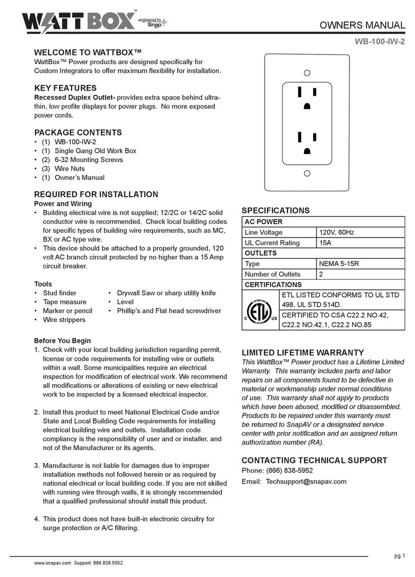 watt box WB-100-IW-2 owner's manual