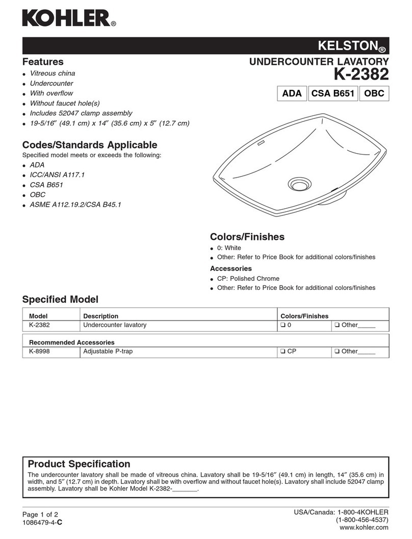 Kohler KELSTON K-2382 Quick start guide