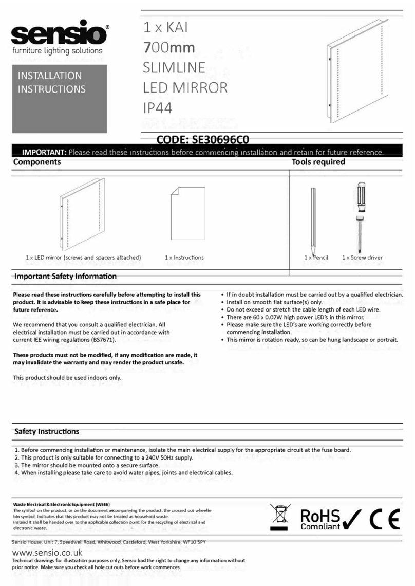 Sensio SE30696C0 installation instructions