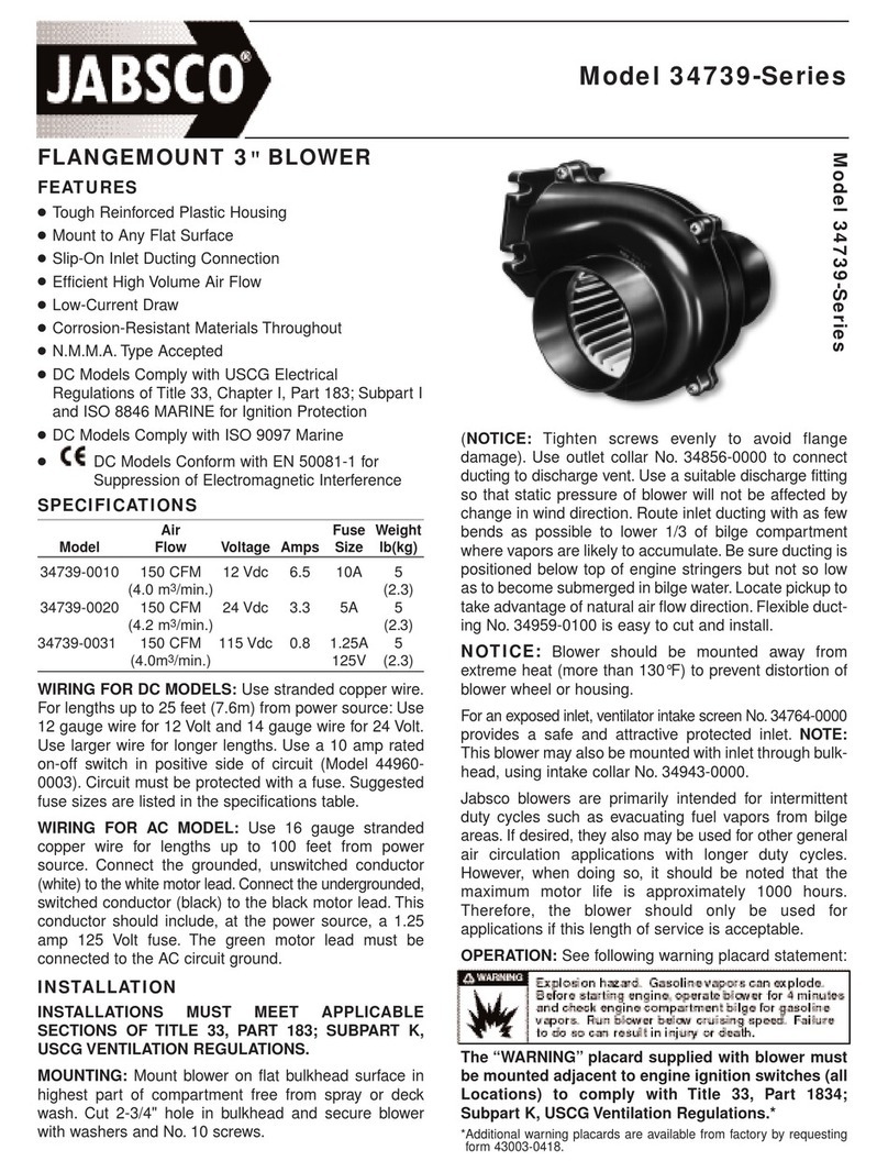 JABSCO 34739 series User manual