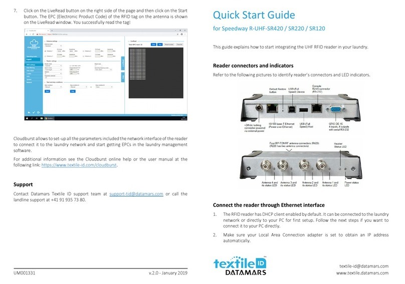 Datamars R-UHF-SR420 quick start guide
