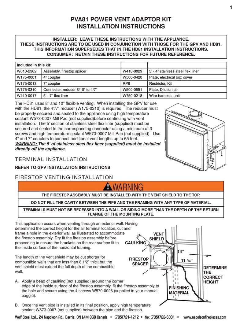 Napoleon PVA81 installation instructions