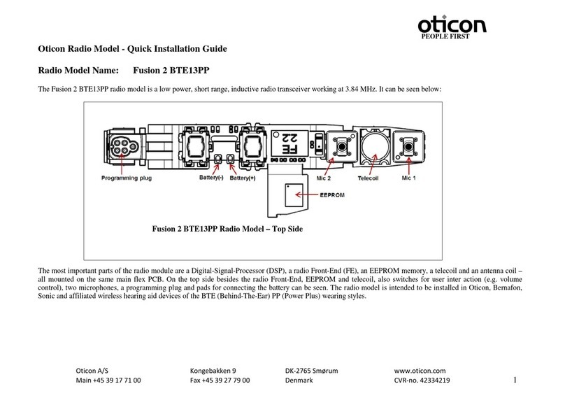 oticon Fusion 2 BTE13PP Quick installation guide