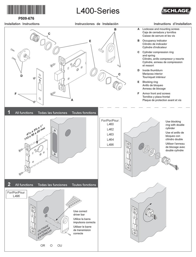 Schlage L400 Series User manual