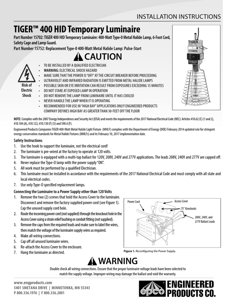 Engineered Products Co. TIGER 400 HID installation instructions
