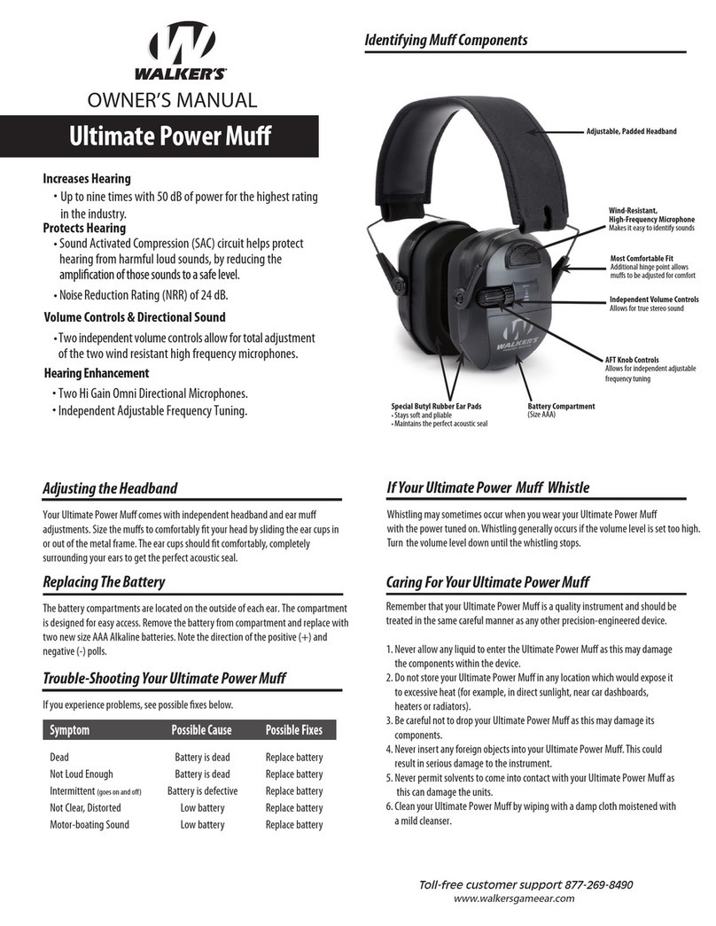 Walker's Ultimate Power Muff owner's manual