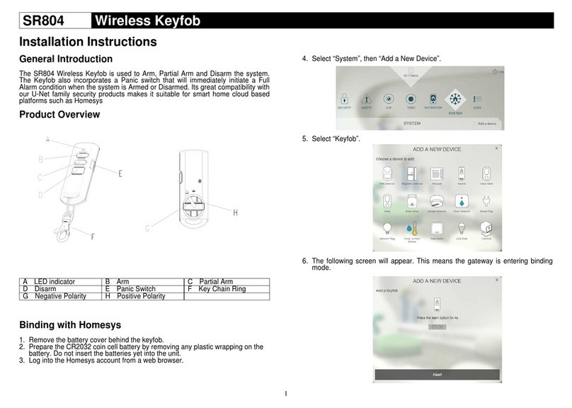 EVERSPRING SR804 installation instructions