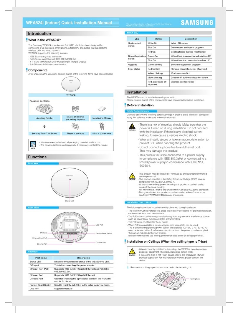 Samsung WEA524i Quick installation manual