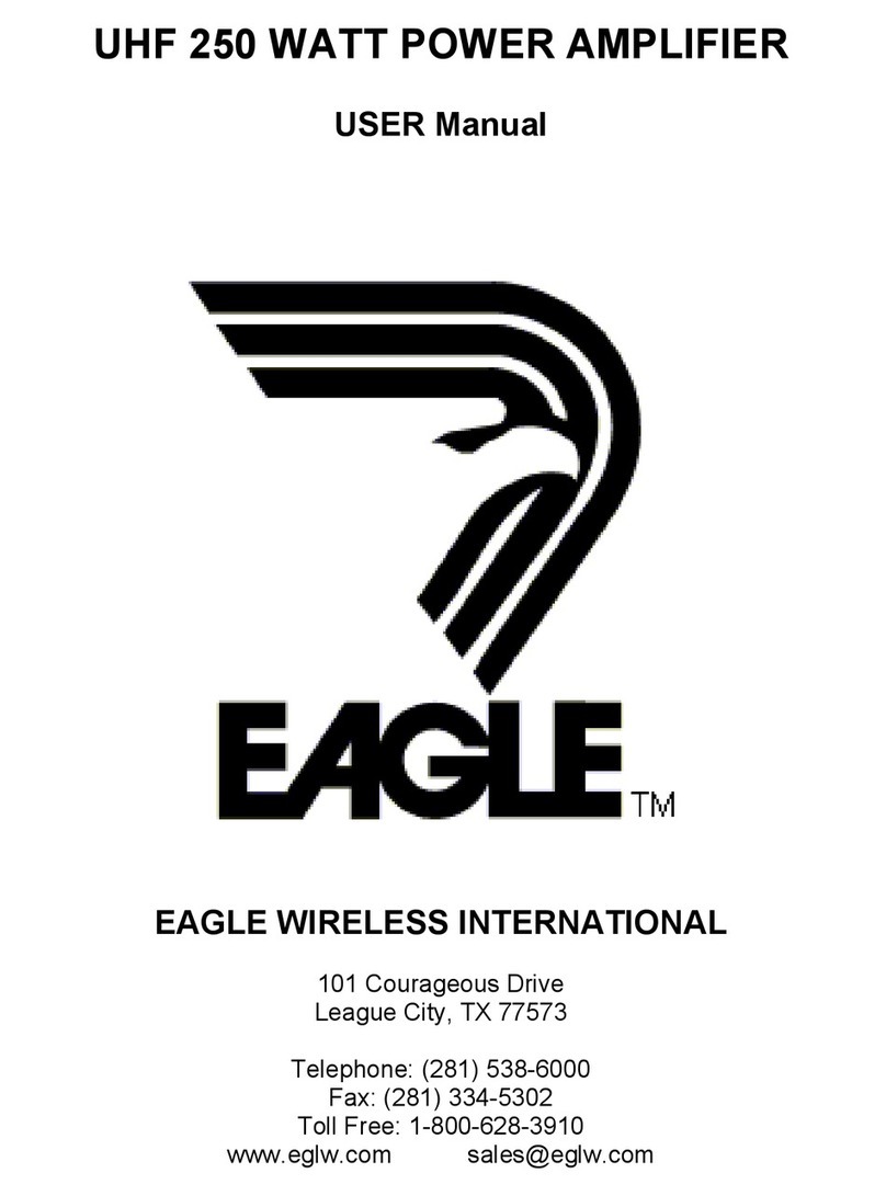 Eagle UHF 250 WATT POWER AMPLIFIER User manual
