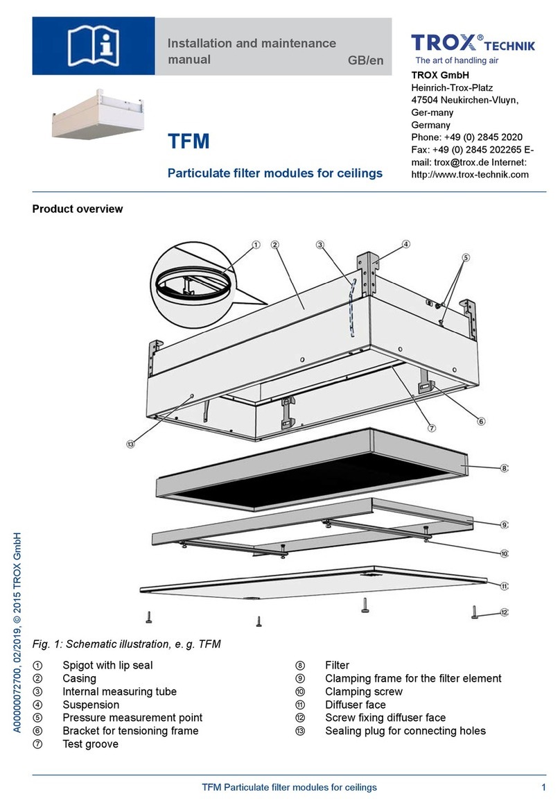 Trox Technik TFM Installation and maintenance manual