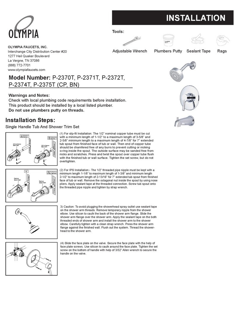 Olympia Faucets, Inc. P-2371T installation instructions