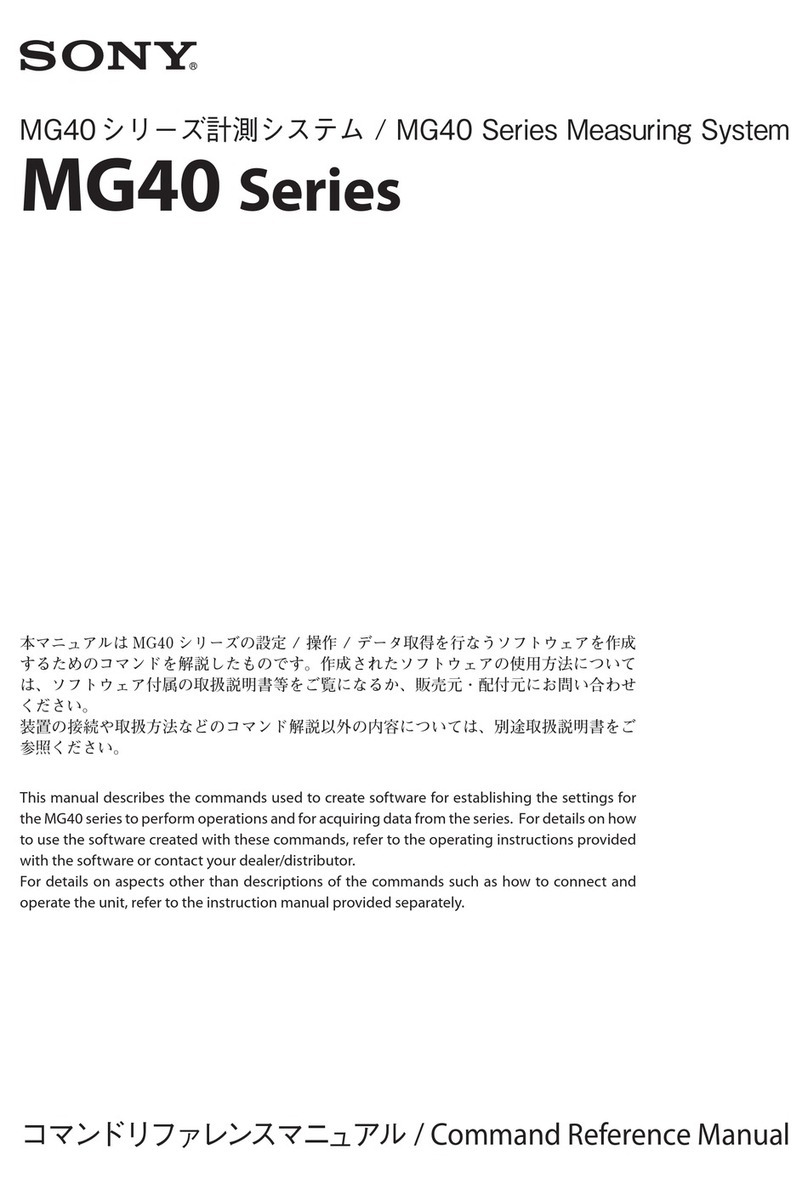 Sony MG40 Series Installation manual