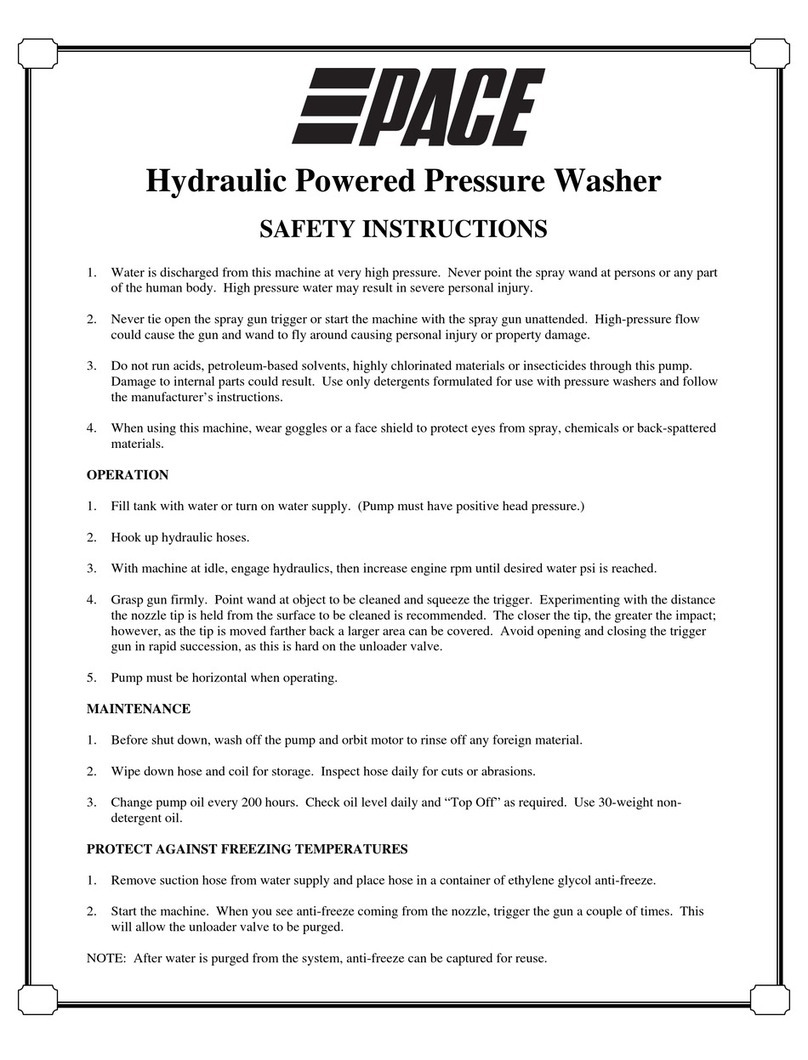 Pace Hydraulic Powered Pressure Washer troubleshooting guide Pace Hydraulic Powered Pressure Washer troubleshooting guide