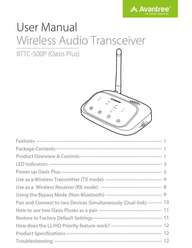 Avantree BTTC-500P Oasis Plus user manual Avantree BTTC-500P Oasis Plus user manual