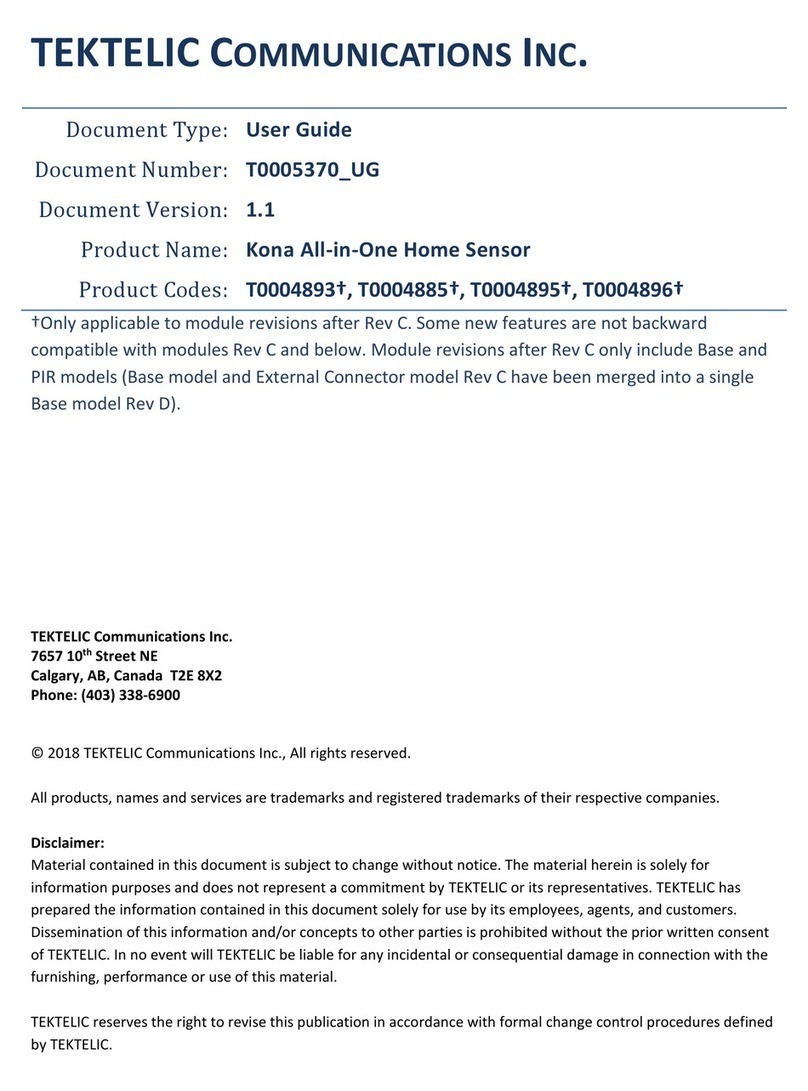 TEKTELIC Communications Kona All-in-One Home Sensor user guide