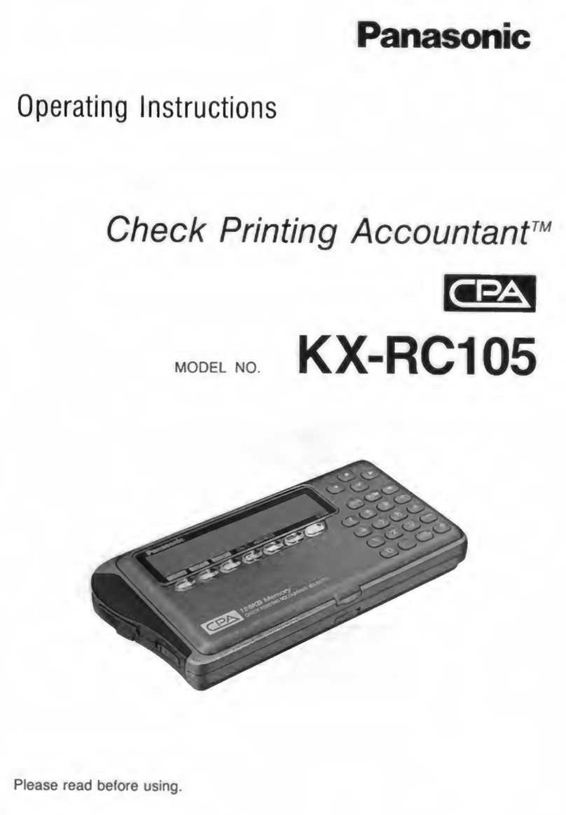 Panasonic Check Pnnting Accountant KX-RC105 operating instructions
