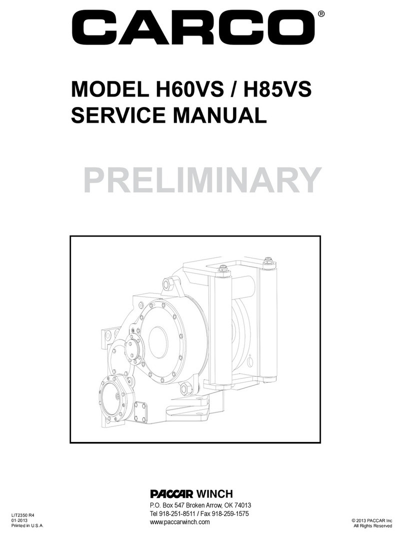 Paccar Winch Carco H60VS Service manual